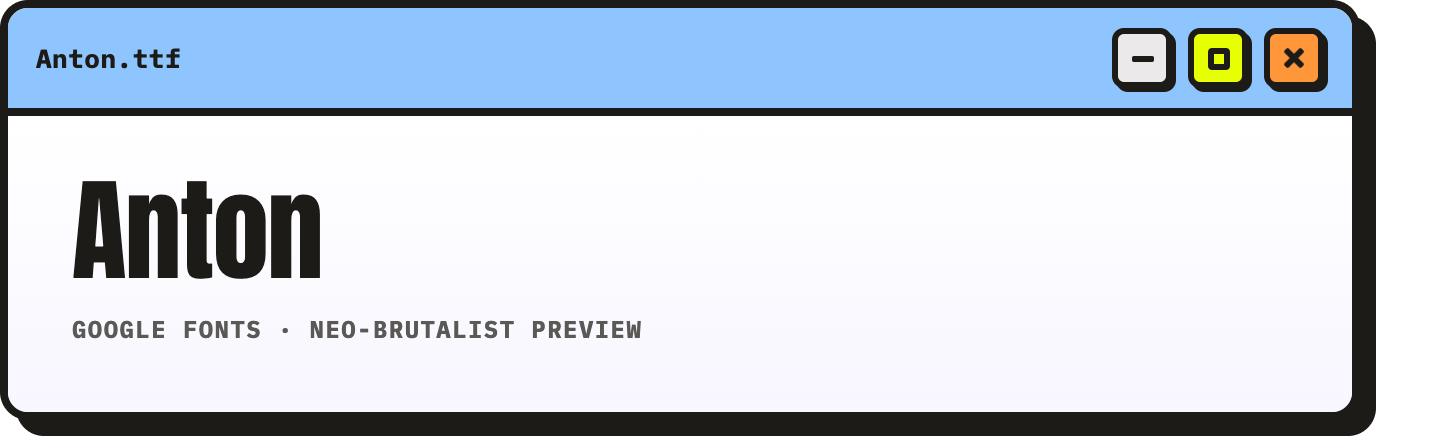 Anton font preview in OS window chrome