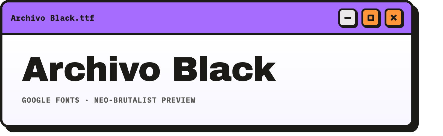 Archivo Black font preview in OS window chrome
