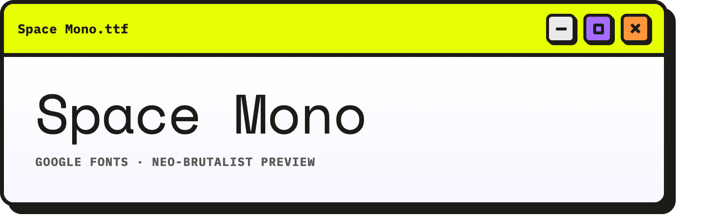 Space Mono font preview in OS window chrome