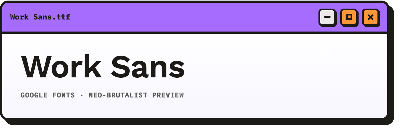 Work Sans font preview in OS window chrome