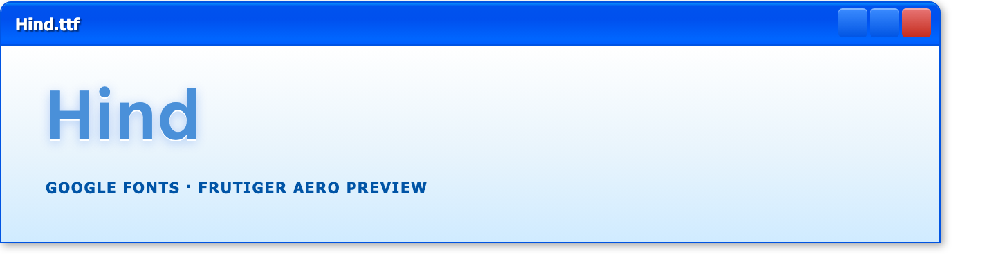 Hind font preview in XP window chrome