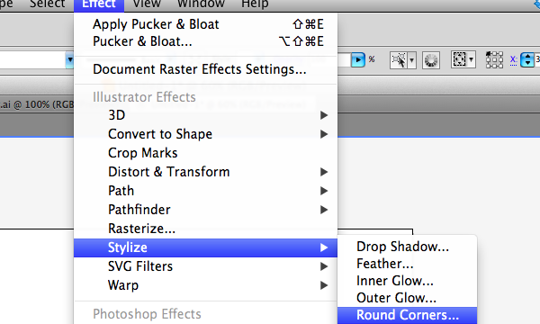 Round corners in Adobe Illustrator