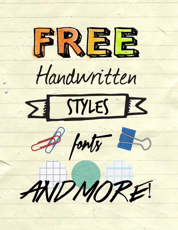 The handwritten look and feel can be easily achieved using free resources from around the web.