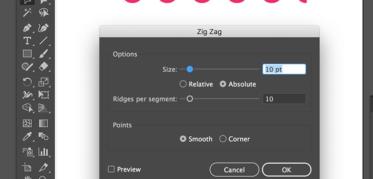 Select the Smooth radio button to smooth out your line.
