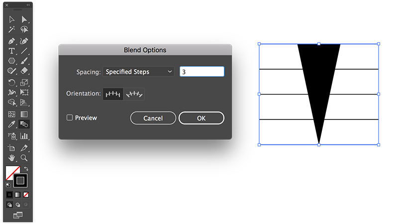 Turn blend lines into shapes in Adobe Illustrator.