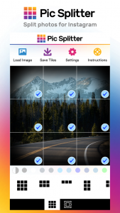 Pic Splitter can split your photos for Instagram grids but can also be used to create panoramic images.